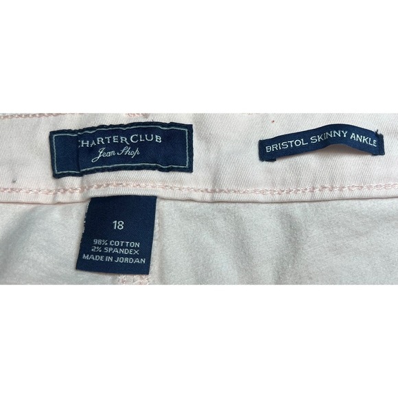 Charter Club Bristol Skinny Ankle Pants, Light Baby Pink, Plus Size 18 - Picture 6 of 7